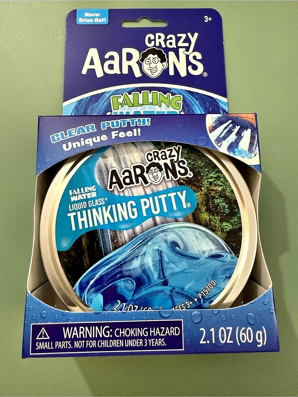 Crazy Aaron's Falling Water Liquid Glass Thinking Putty Blue